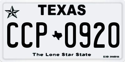 TX license plate CCP0920