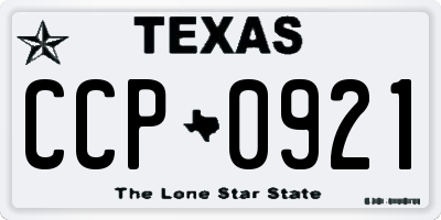 TX license plate CCP0921