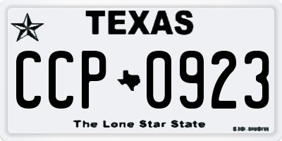 TX license plate CCP0923