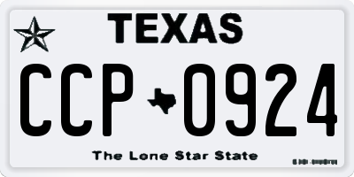 TX license plate CCP0924