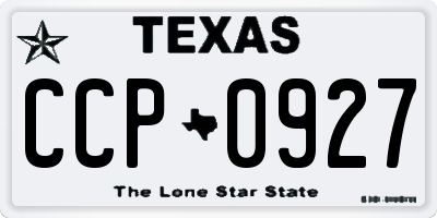 TX license plate CCP0927