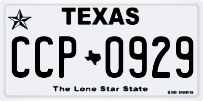 TX license plate CCP0929