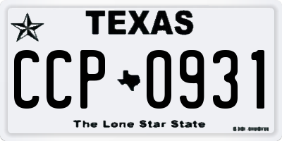 TX license plate CCP0931
