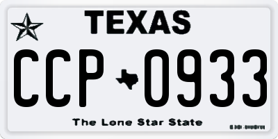 TX license plate CCP0933