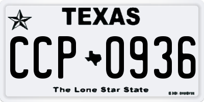TX license plate CCP0936