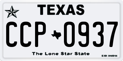 TX license plate CCP0937
