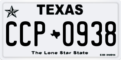 TX license plate CCP0938