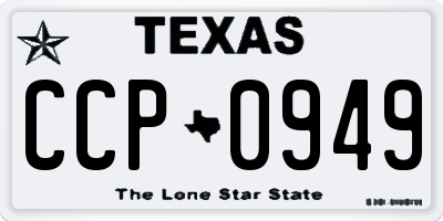 TX license plate CCP0949