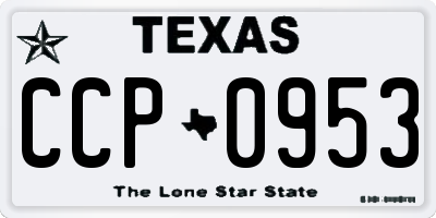 TX license plate CCP0953