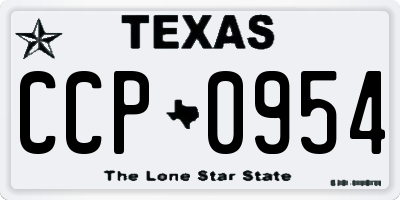 TX license plate CCP0954