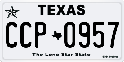 TX license plate CCP0957