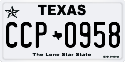 TX license plate CCP0958
