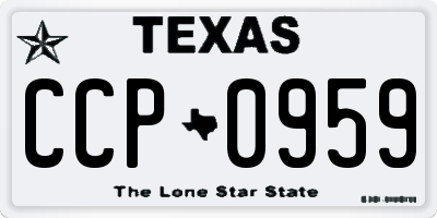 TX license plate CCP0959