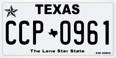 TX license plate CCP0961
