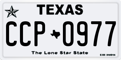 TX license plate CCP0977
