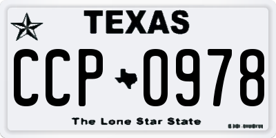TX license plate CCP0978