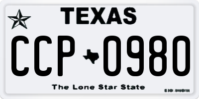 TX license plate CCP0980
