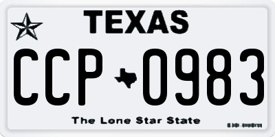 TX license plate CCP0983