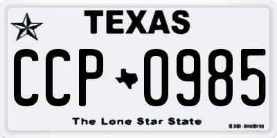 TX license plate CCP0985
