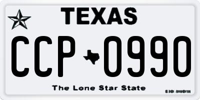 TX license plate CCP0990
