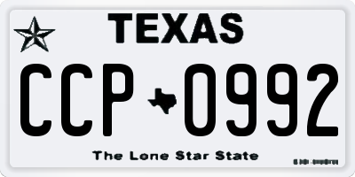 TX license plate CCP0992