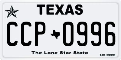 TX license plate CCP0996