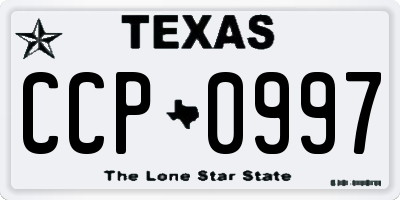 TX license plate CCP0997