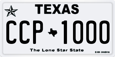 TX license plate CCP1000