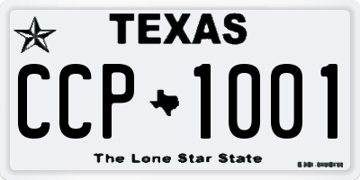 TX license plate CCP1001