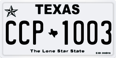 TX license plate CCP1003