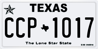TX license plate CCP1017