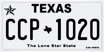 TX license plate CCP1020