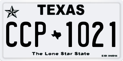 TX license plate CCP1021