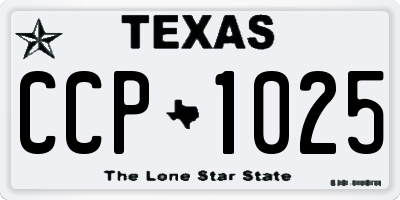 TX license plate CCP1025