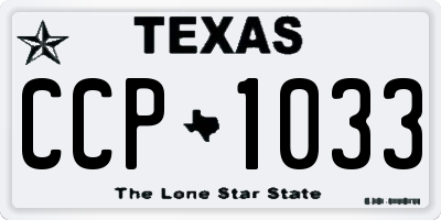 TX license plate CCP1033
