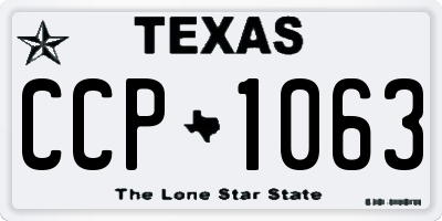 TX license plate CCP1063