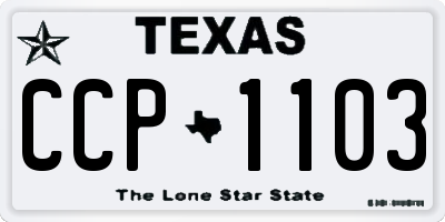 TX license plate CCP1103