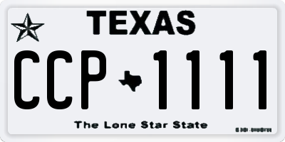 TX license plate CCP1111