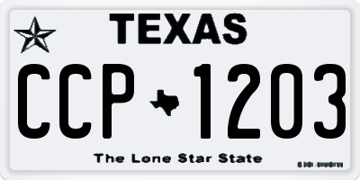 TX license plate CCP1203
