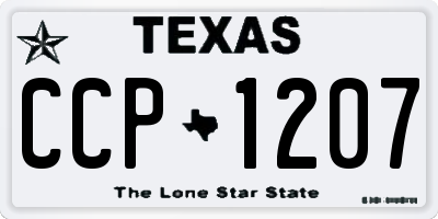 TX license plate CCP1207