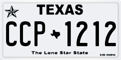 TX license plate CCP1212