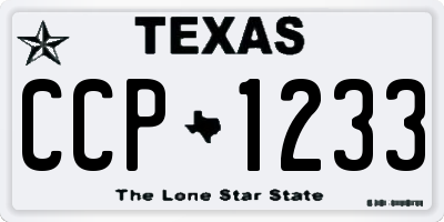 TX license plate CCP1233