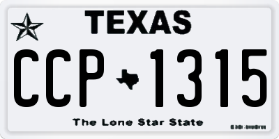 TX license plate CCP1315