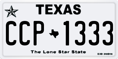TX license plate CCP1333