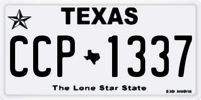 TX license plate CCP1337