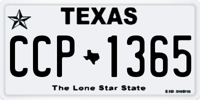 TX license plate CCP1365