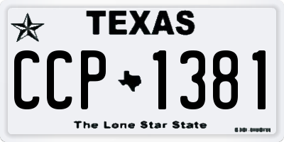 TX license plate CCP1381
