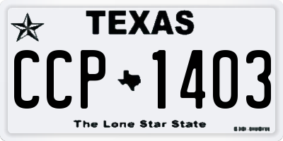 TX license plate CCP1403