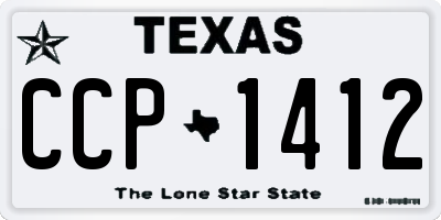 TX license plate CCP1412