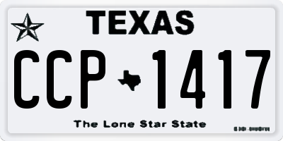 TX license plate CCP1417